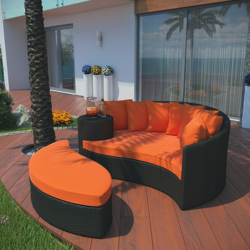 Lit de jour pour patio Modway, Brun, Orange