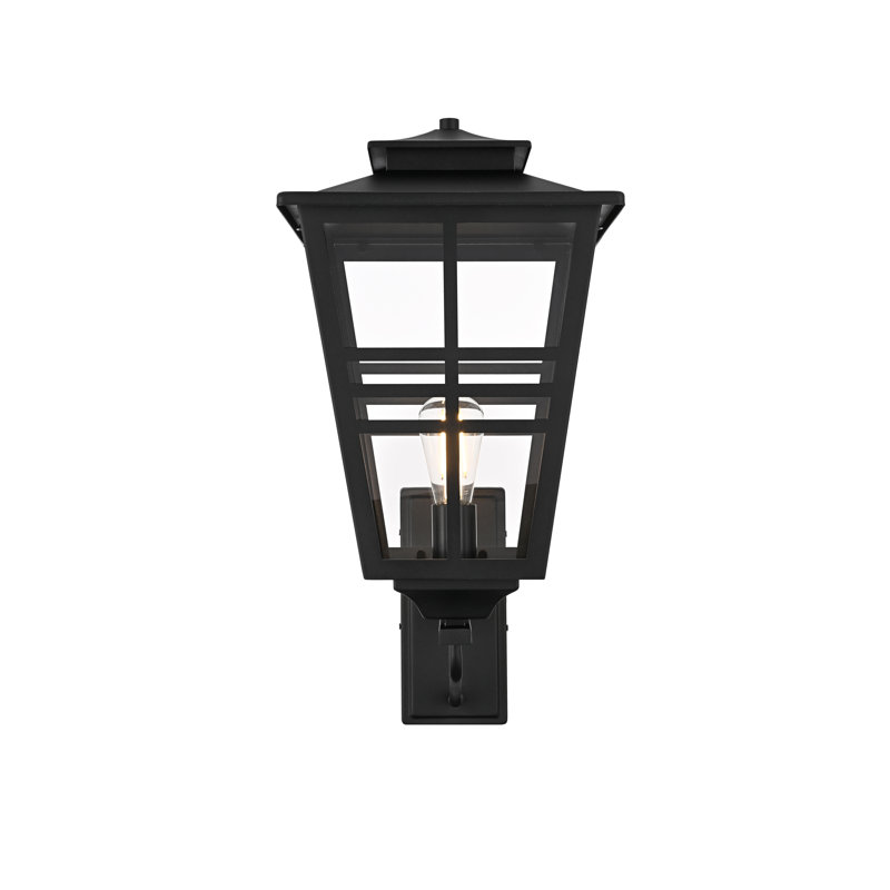 Macon Outdoor Wall sconce in Black, 24" H x 12" W x 14" D