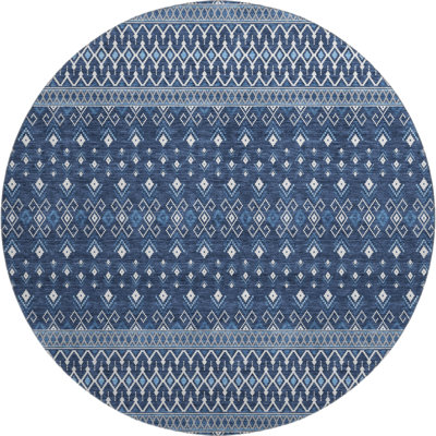 Premium Machine Washable Prisco Navy Rug