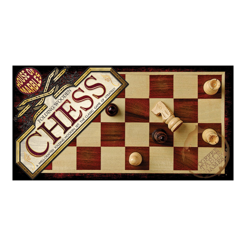 Jeu d'échecs pliant en bois