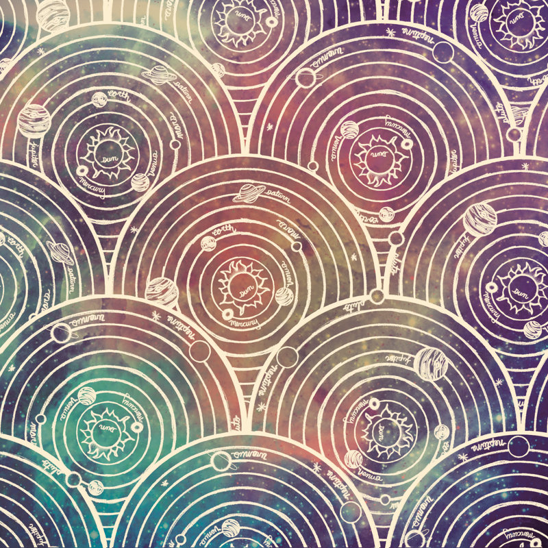 Endless Circles Front Linen par Mary Urban - impression sur toile tendue, H 12 po x l 12 po x P 1,25 po, Non, Toile tendue