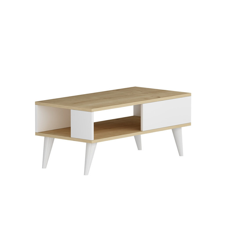 Modern Coffee Table, Sapphire & White, 100% Melamine Coated Particle Board, Thickness: 0.7 inches | Scandinavian Design, Stylish & Functional for Living Room or Lounge Space, Easy to Assemble