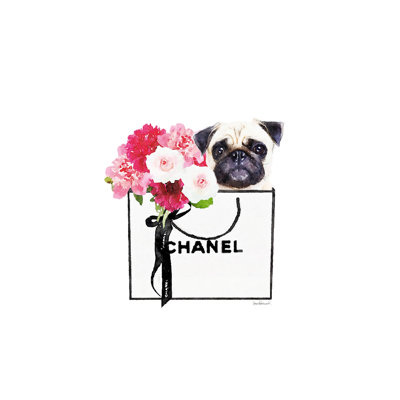 Pug & Shopping by Amanda Greenwood - Wrapped Canvas Art Prints