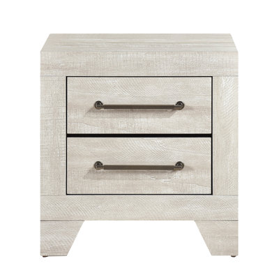 Table de chevet contemporaine en chêne gris avec 2 tiroirs et meubles de chambre à coucher en bois