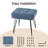 Teddy Fleece Upholstered Vanity Stool With Metal Legs , Blue Gray-379451956