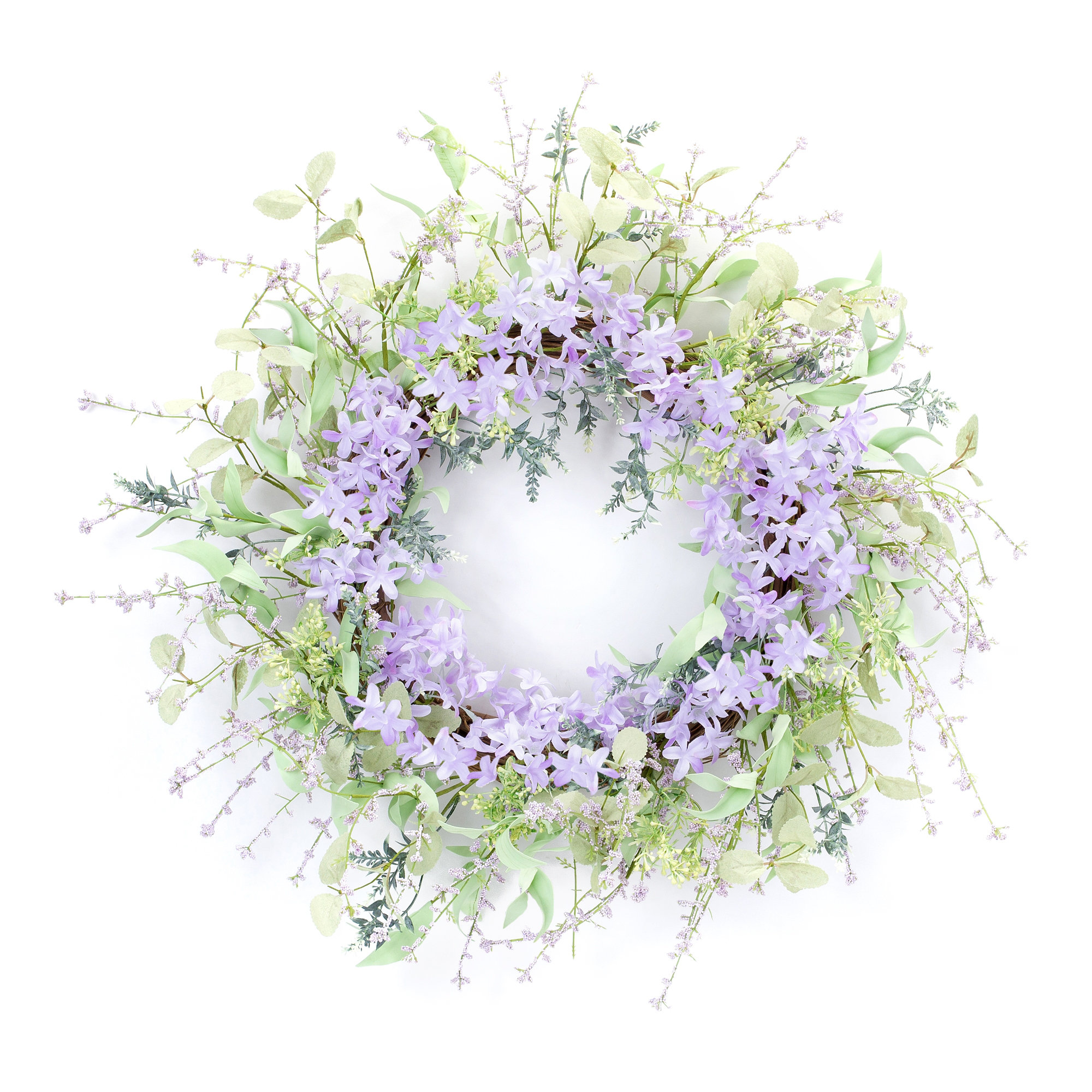 Primrue Faux Mixed Assortment Polyester 24.5'' Wreath | Wayfair