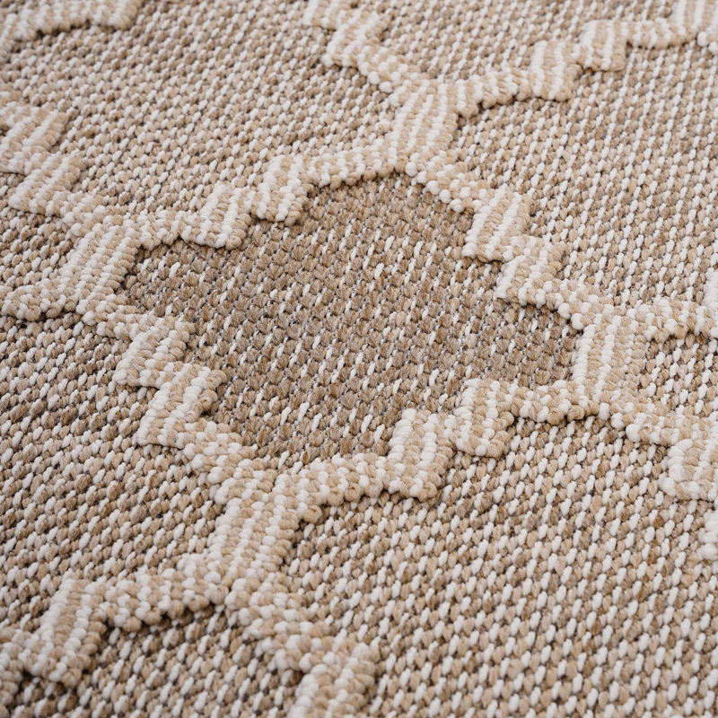 2X8 Cream/Trellis Indoor Rug Loom & - -, Stain , Soft Texture Cream Trellis Area Non-Shedding, For Entryway Interior