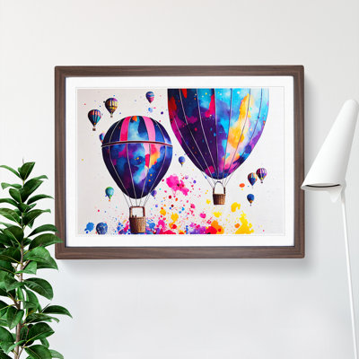 Colourful Hot Air Balloons Abstract 1 Piece Single Picture Frame Painting