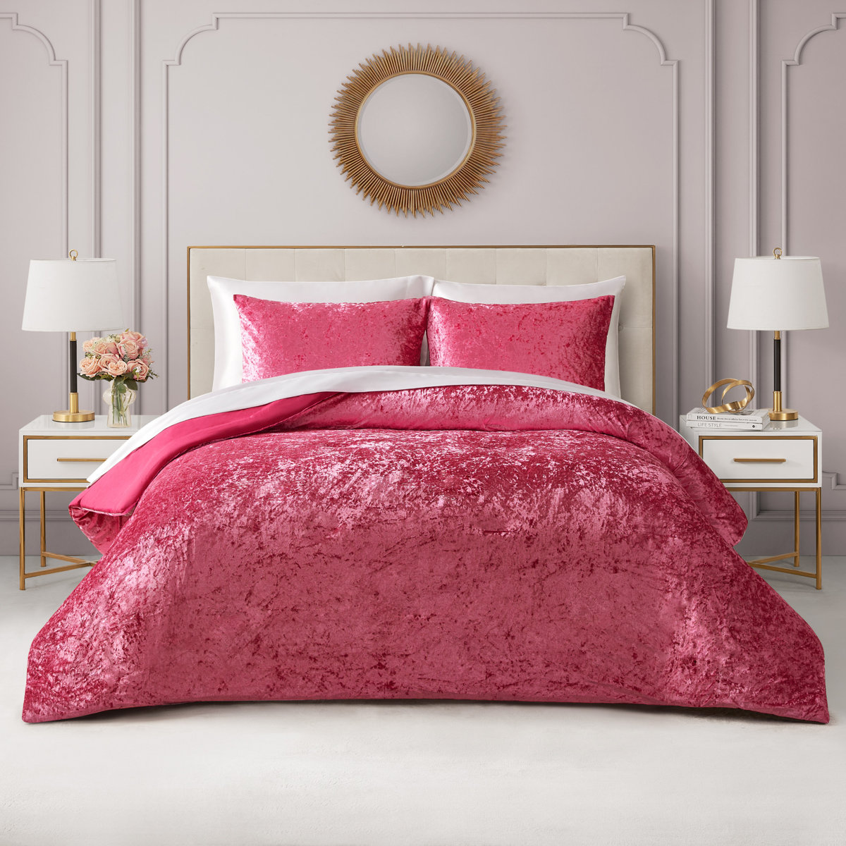 Juicy Couture Crushed Velvet Reversible Comforter & Shams Bedding Sets