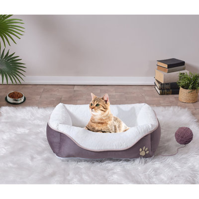 Anthracite Pet Bed For Cats, Large 23'' X 29'', Soft Foam Padding And Supportive