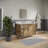 Brookhn 48 In. Single sink Whitebrook Quartz Countertop Bath Vanity in Lustrous Walnut with Mirror