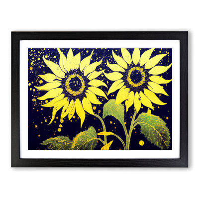 XH1022-8591X Sunflower Splashed Abstract - Single Picture Frame Print
