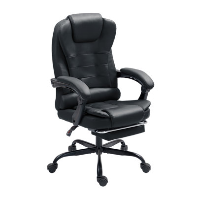 Big And Tall Executive Office Chair With Footrest, Ergonomic Recliner Swivel High Back Computer Chair by Latitude Run