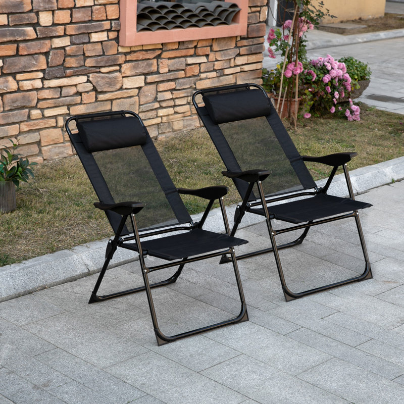Chaise de camping pliante portative Jahvarni, Noir, noir, noir, noir