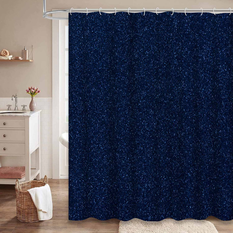 Rideau de douche Christmas avec aigue-marine bleu marine et 12 crochets, L 72 po x l 72 po
