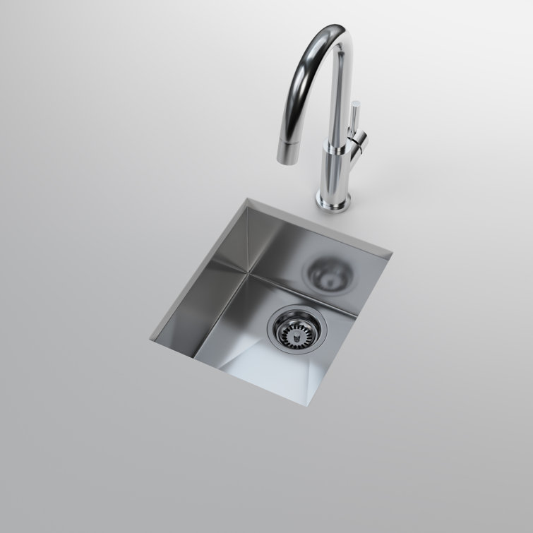 Cantrio Premium Stainless Steel Single Kitchen Sink with 13" x 15" x 8" Dimensions
