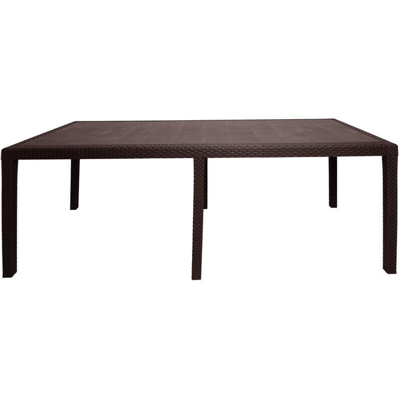 Shailene Extendable Rattan Dining Table, Brown