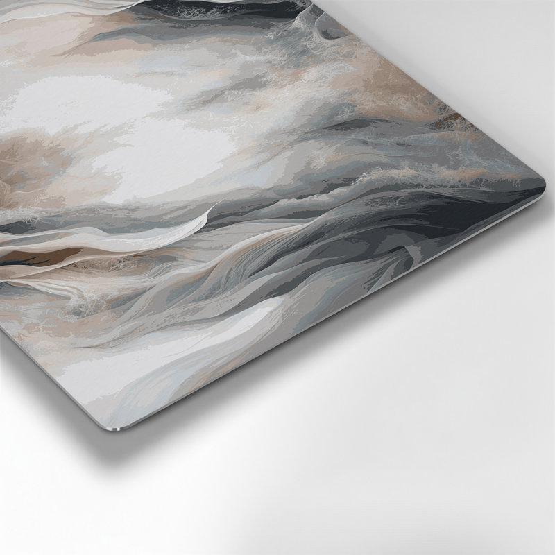Abstract Landscape 79 Grey Metal Wall Art, 11" H x 14" W