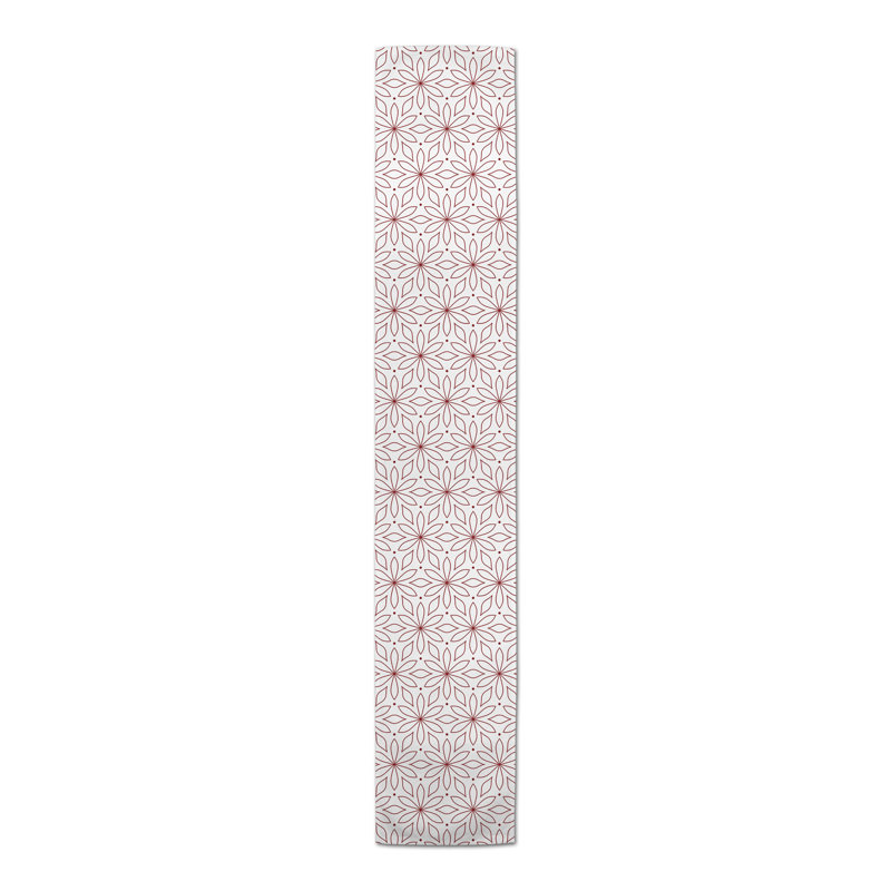 Troutville Rectangle Floral Polyester Table Runner, 72'' x 16'', Red