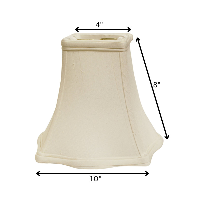 Abat-jour cloche en soie / shantung 8 po (araignée), Blanc