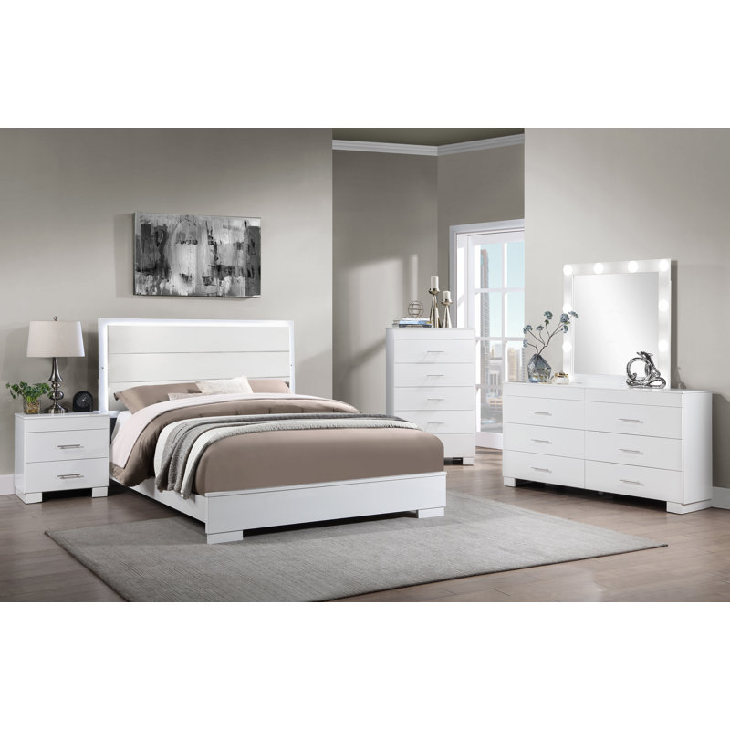 Ensemble de chambre avec grand lit 5 pièces Nivia