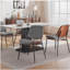 A&A Furniture, Chaises de salle à manger, ensemble de 2 chaises en similicuir rétro de style Mid-Century avec dossier rembourrés-2104808587
