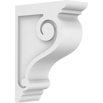 3"W x 10"D x 14"H Standard Scroll Architectural Grade PVC Corbel