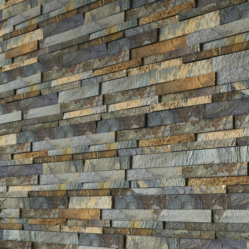 Linear Lines 6in.x12in. Split Face Wall Tile, Sunset
