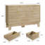 Commode 8 tiroirs 47 po avec façade cannelée et poignées dorées 47 po