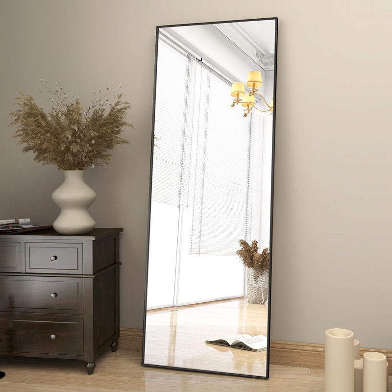 Miroir de plancher pleine longueur FL, Noir, 51.97" x 16.93"