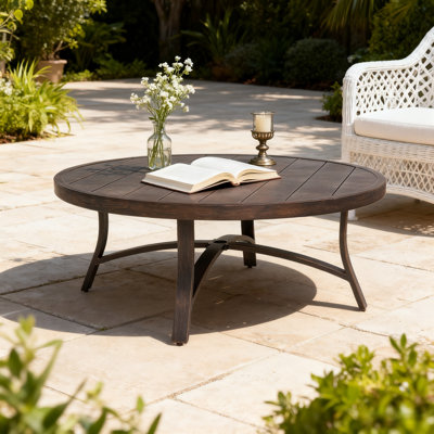 Chamber Patio Aluminum Round 45" Coffee Table with Umbrella Hole