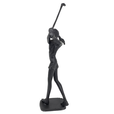 GOLFER LADY Iron Figurine 29cm