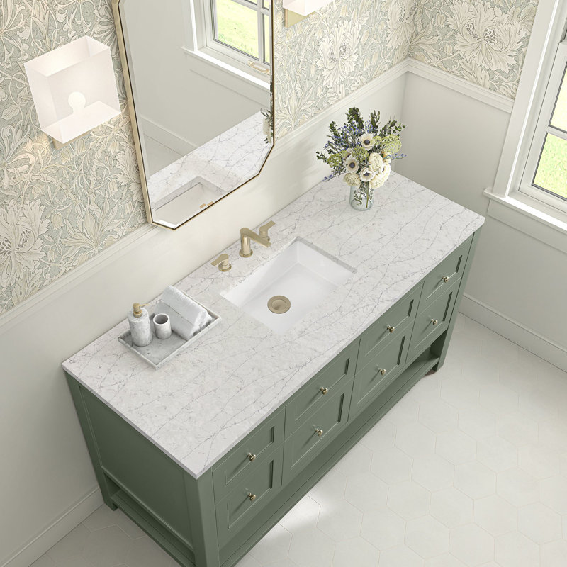 Breckenridge 60'' W Single Vanity, Eternal Jasmine Pearl, Smokey Celadon, Widespread
