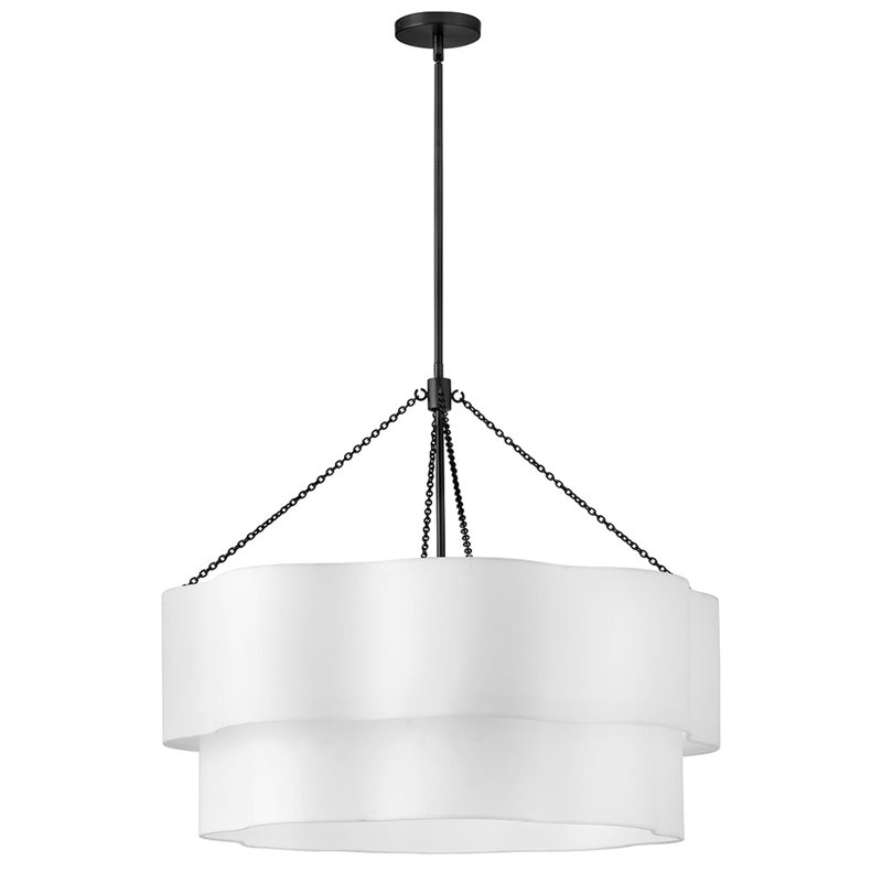 Gwen 8 - Light Steel Chandelier, Black