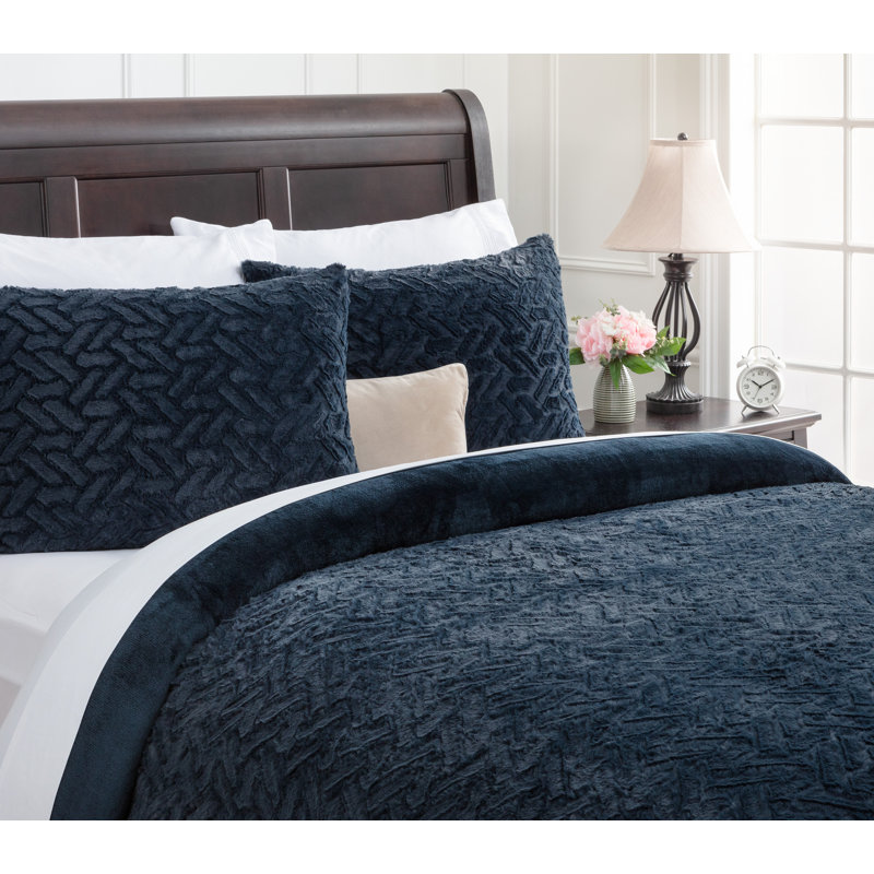 Ensemble de housse de couette réversible en microfibre 3 pièces Chanasya, Housse de couette pour très grand lit et 2 taies 