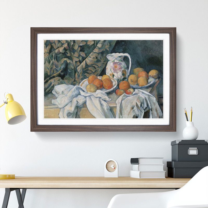 Still Life with Fruit Vol.3 by Paul Cezanne - Picture Frame Painting, Walnut Framed, 27cm H x 36cm W x 2cm D