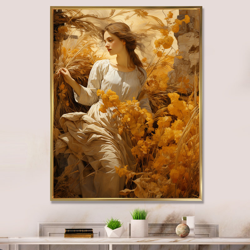 Impression de toile sur toile, Cadre flottant doré, H 20 po x l 12 po x P 1 po