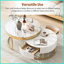 Table basse moderne blanche avec 2 tiroirs, plateau en panneau de fibres à densité moyenne et amp; Base dorée pour le salon