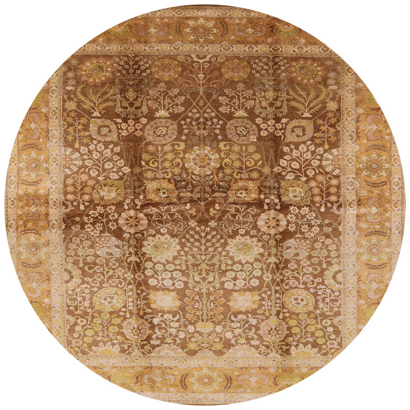 Tapis beige / brun Mayme, Rond 7 pi