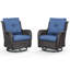 Ensemble de mobilier de jardin de luxe - 2 pièces : canapé extérieur en résine tressée résistante aux intempéries et fauteuils pivotants à dossier haut pour terrasse, jardin et piscine. Housse imperméable offerte.-92686707-92686711