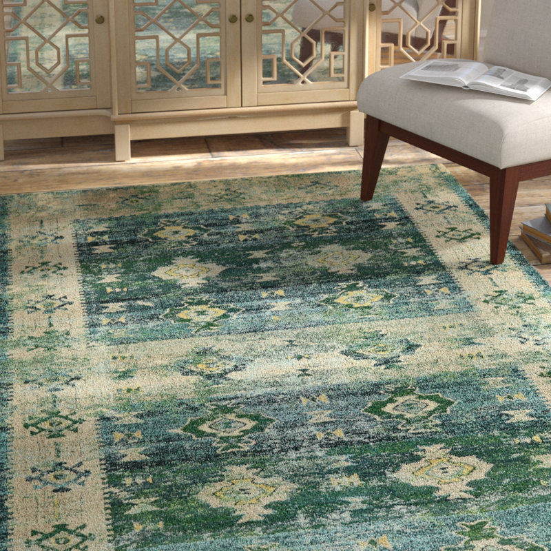 Ector Washable Geometric Indoor Rug, Rectangle 4'1" x 6'1"