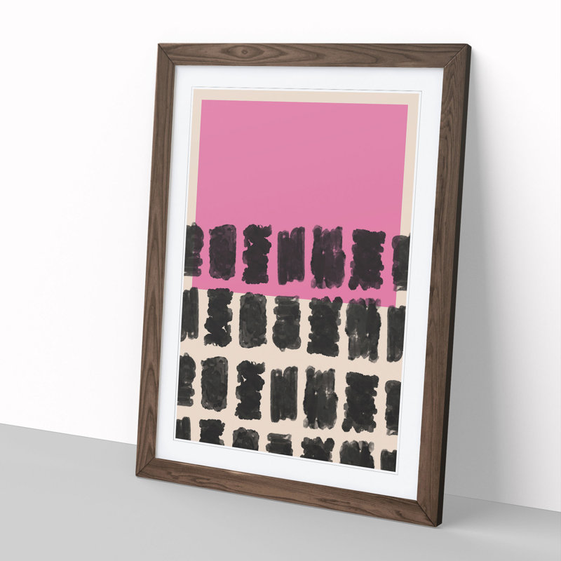 Block Print No.1 - Picture Frame Graphic Art, Walnut, 48cm H x 36cm W x 2cm D