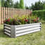 Jardinière surélevée en métal argenté de 421 pieds carrés pour légumes, fleurs et herbes aromatiques - Stable et durable pour la culture d'herbes aromatiques et de fleurs.