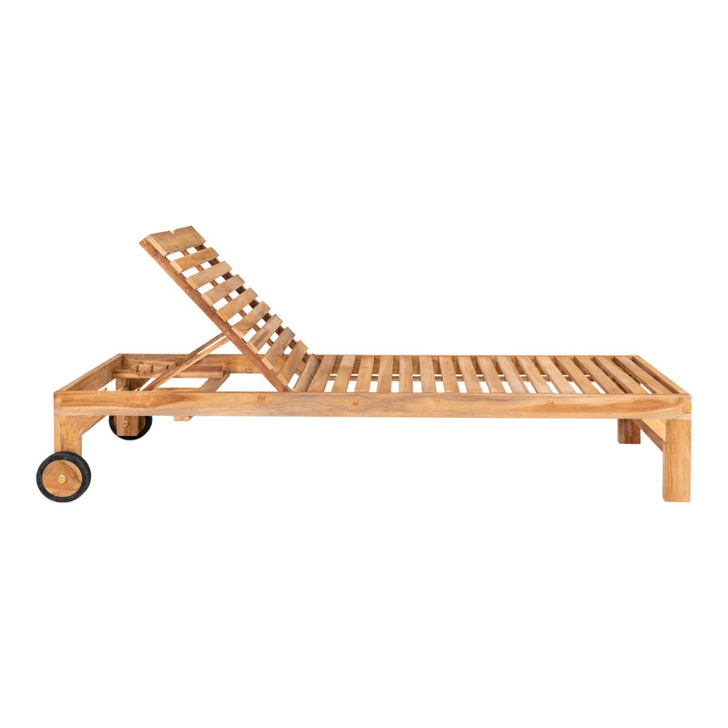 Brummett 200cm Long Reclining Teak Single Chaise