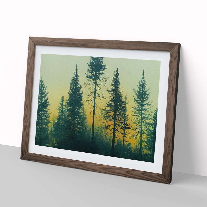Pine Tree Forest Vol.2 - Single Picture Frame Print, 34cm H x 46cm W, Brown