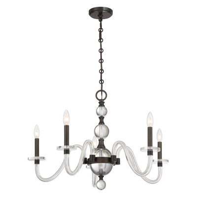 Aragon 5-Light Chandelier in Mediterranean Bronze