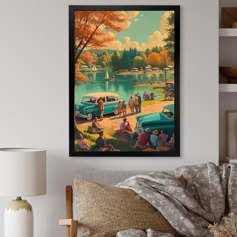 «Ritvan Flashback To Summer Holiday By The Lake II», reproduction sur toile, H 20 po x l 12 po x P 1 po, Cadre photo noir