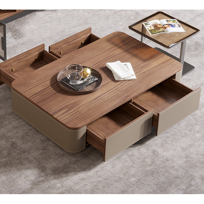 Italian style coffee table, 14.17" H x 59.06" L x 31.5" W, Gray