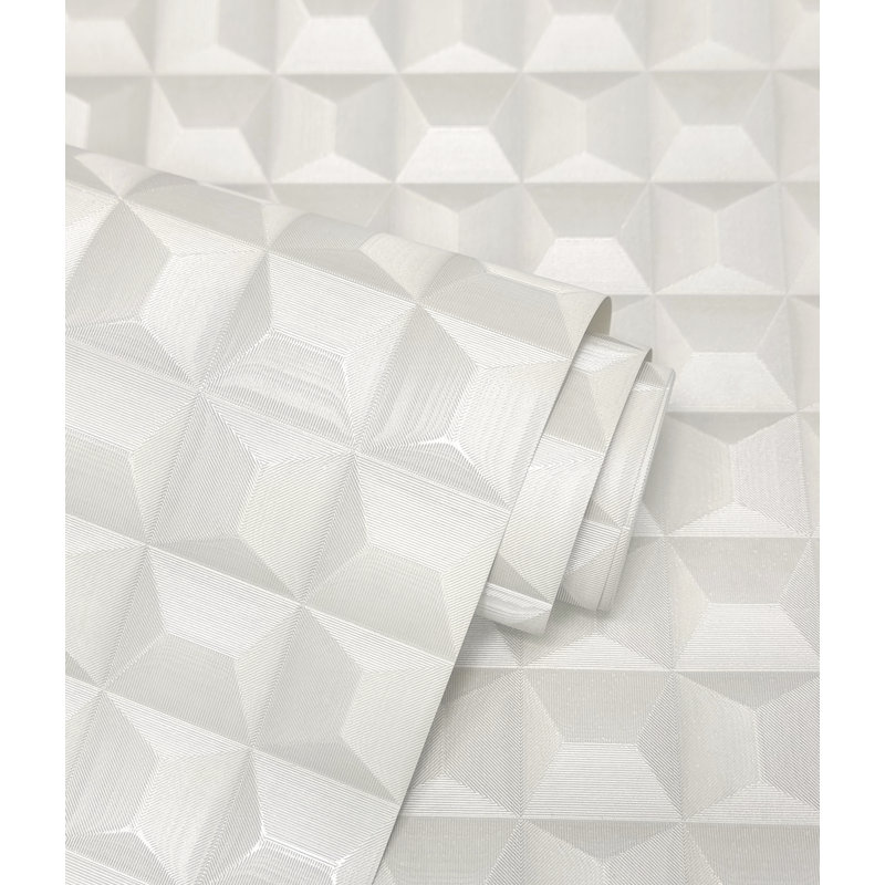 Romero 10m x 53cm Wallpaper Roll, White