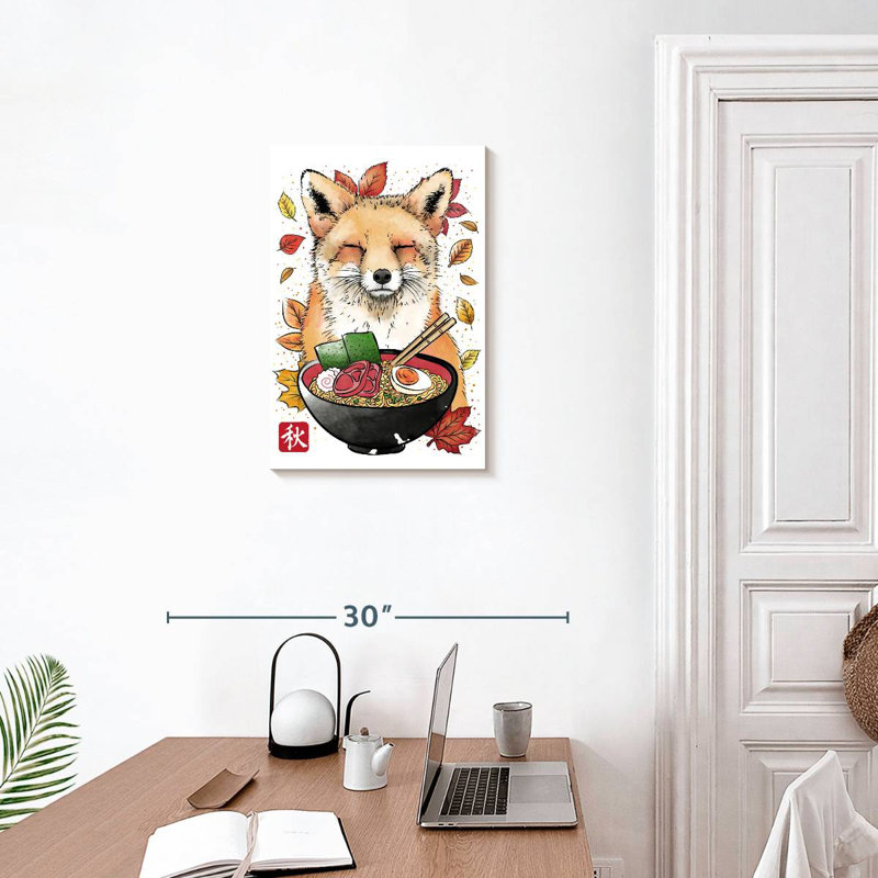 Brampt Fox Leaves And Ramen, 24" H x 16" W